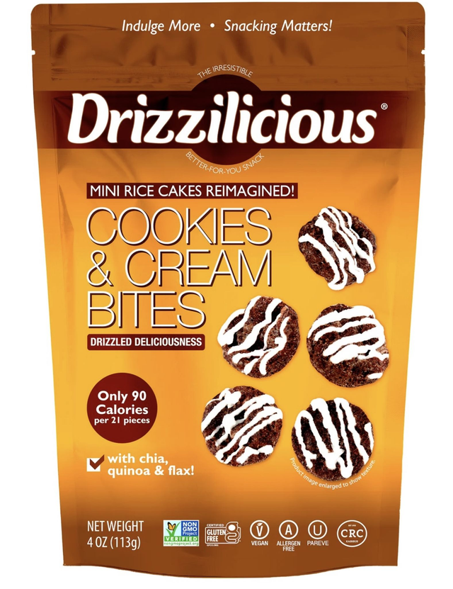 #3202 Drizzilicious Cookies &amp; Cream Mini Rice Cake Bites