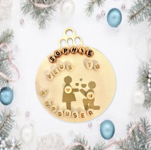 Boule blanche “demande en mariage” personnalisable 