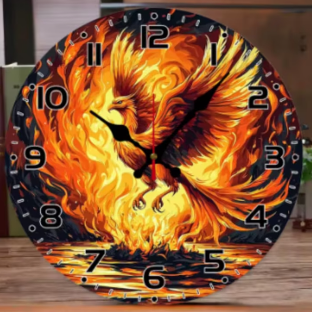 Ronde wandklok van hout Witte puppy hond (25cm)