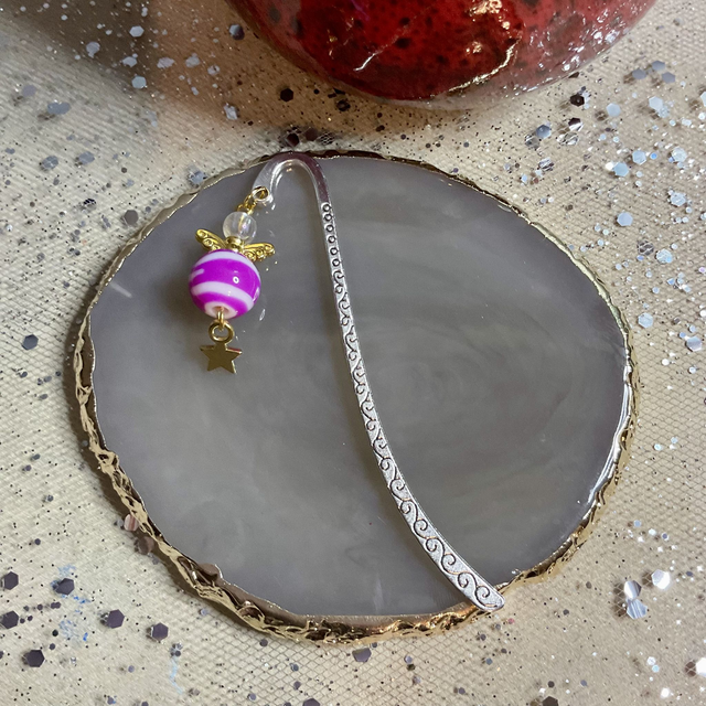 Handmade bookmark for First Communion and Christening favours. Angel design