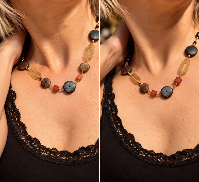 Collier MANÉ Agate Orange 