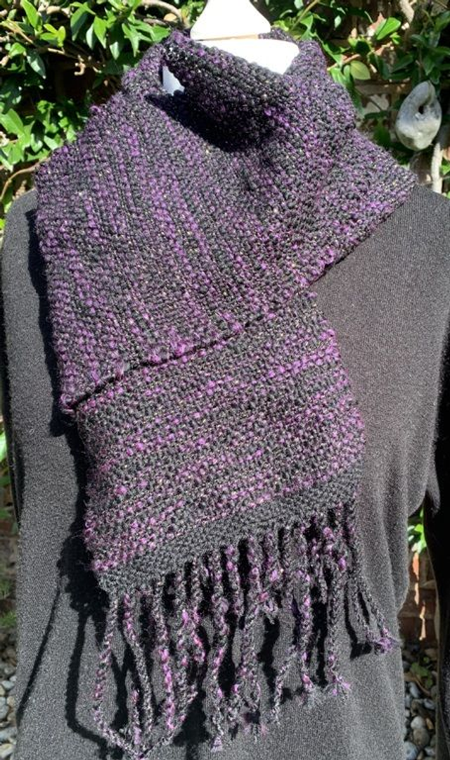 Handwoven Purple Sparkle Scarf