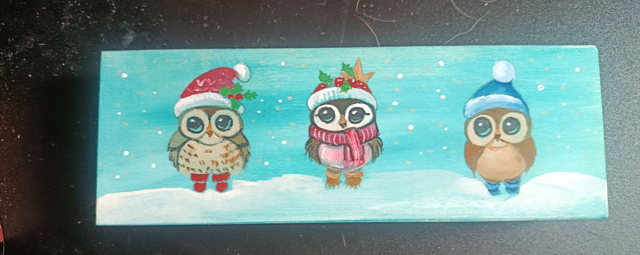 Plumier en bois peint