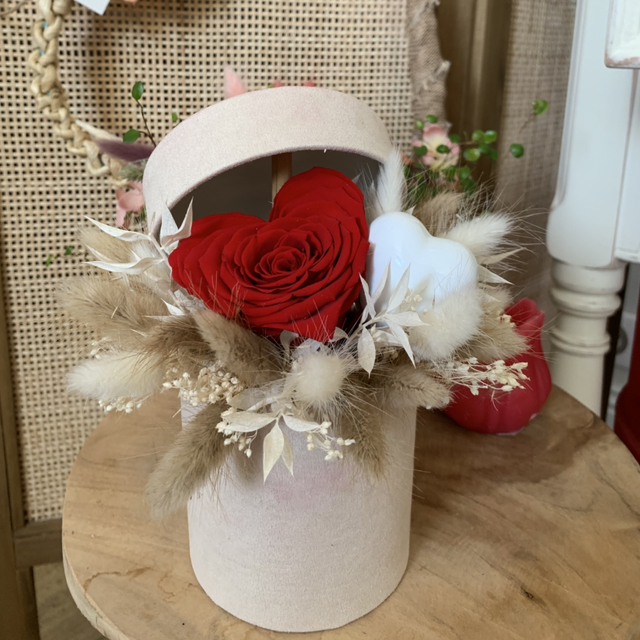 Boîte velours rose éternelle 