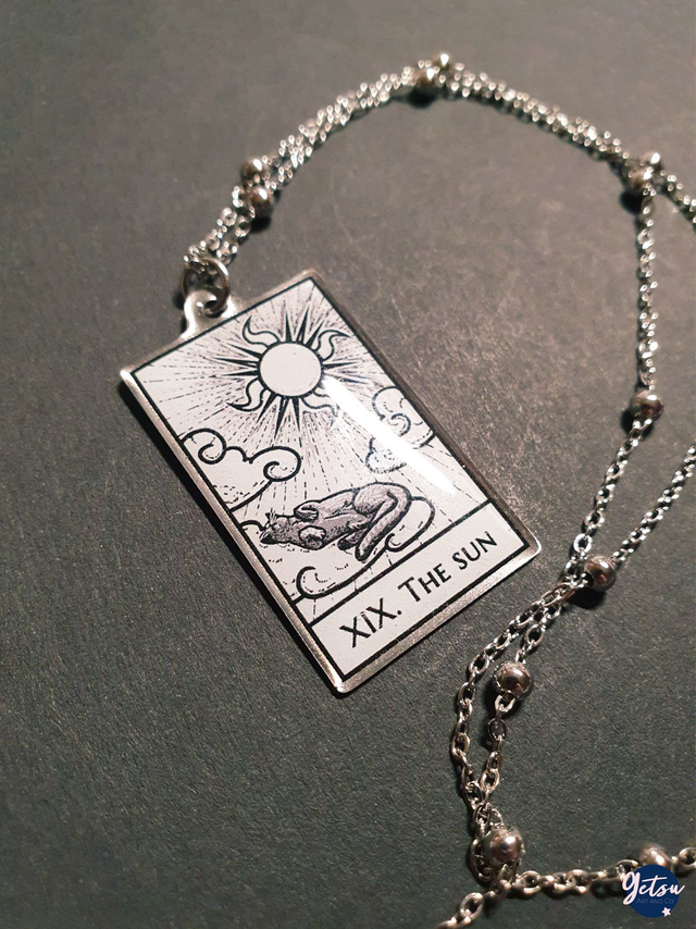 Collier tarot carte &quot;The Sun&quot;