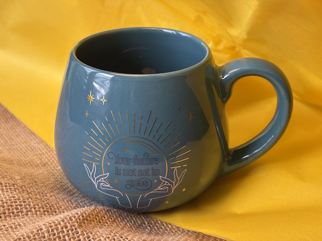 Green Fortune Teller Glazed China Heat Reveal Mug