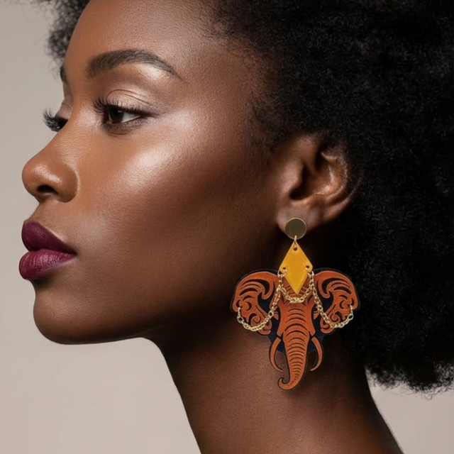 Pendientes Elefante en 3D | Fuerza y Elegancia Étnica | Joyería Sostenible
