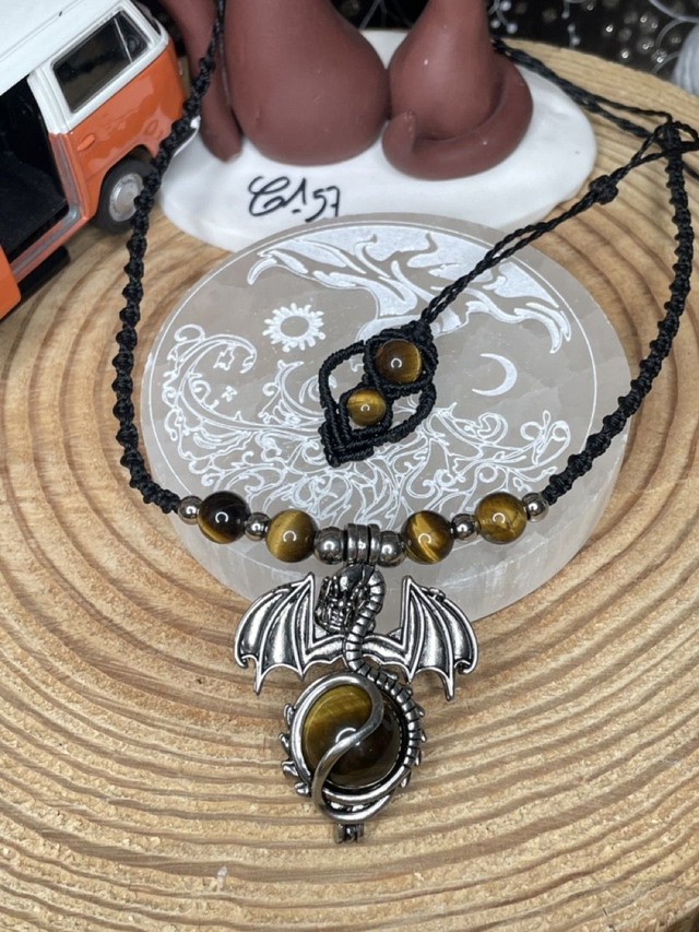 Collier Dragon Oeil de tigre