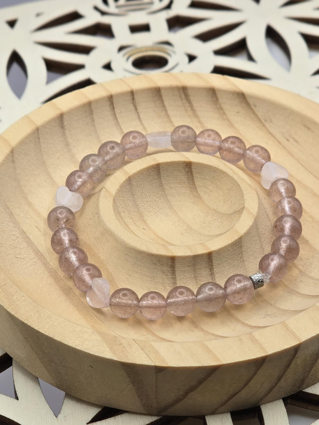 Bracelet enfant Quartz Fraise &amp; Rose 0,6 cm 