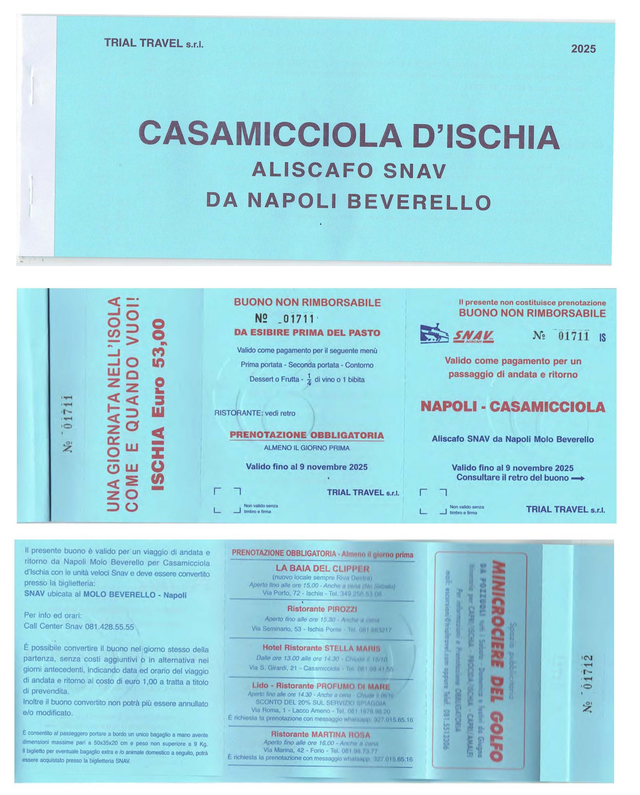 Gite giornaliere ISCHIA CASAMICCIOLA da NAPOLI BEVERELLO