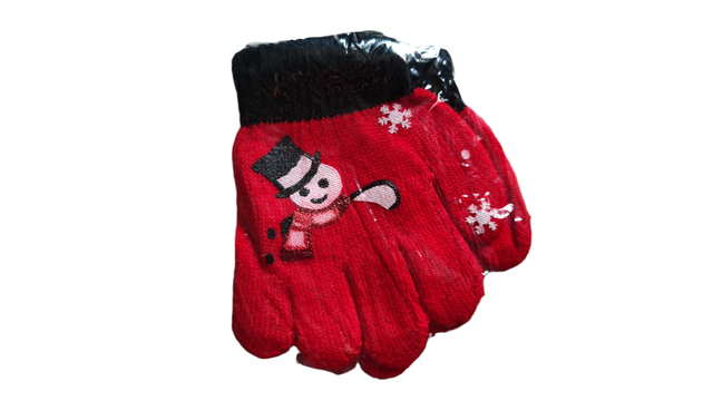 Gants rouge bonhomme de neige 2-4 ans