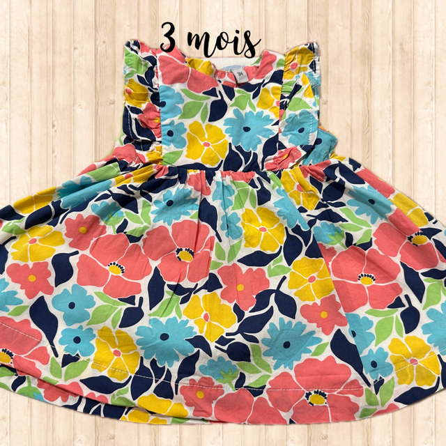 Robe à fleur, 3 mois 