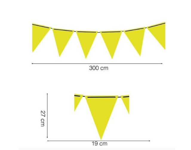 party ,   31041  GAGLIARDETTO DI CARTA GIALLO NEON 300 CM 19X27 CM