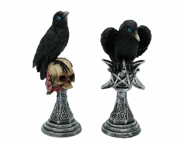Ravens on Skull and Triple Moon (Set of 2)