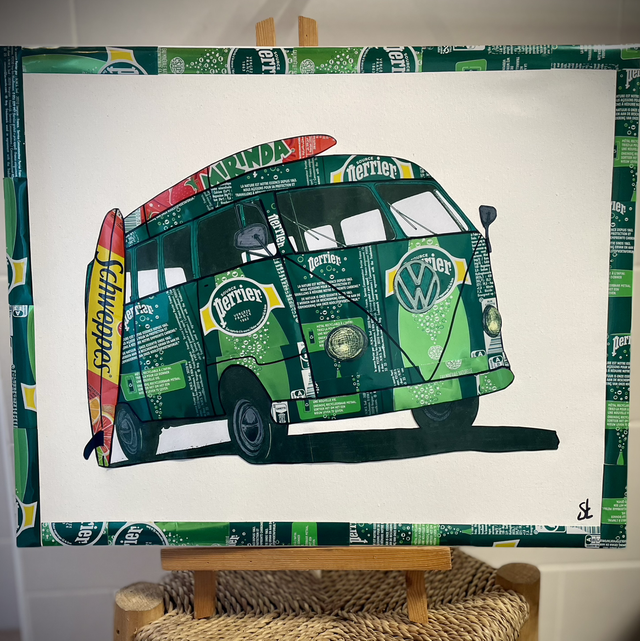 Tableau Combi van vintage 40x50  cm