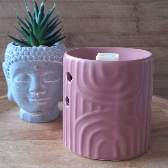 Brûle-parfum strié rose