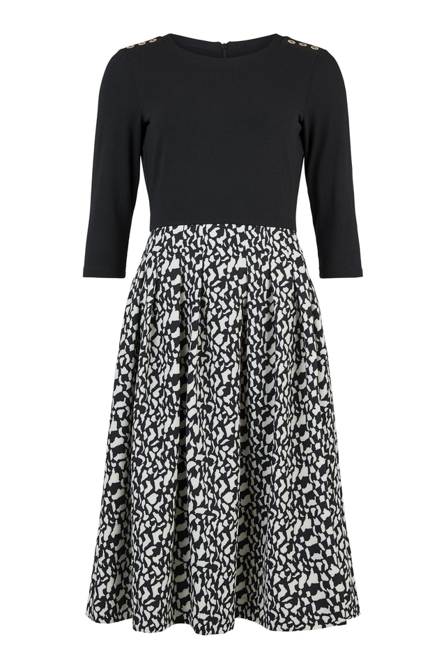 Tia Dress With Pockets And Button Shoulder Detail