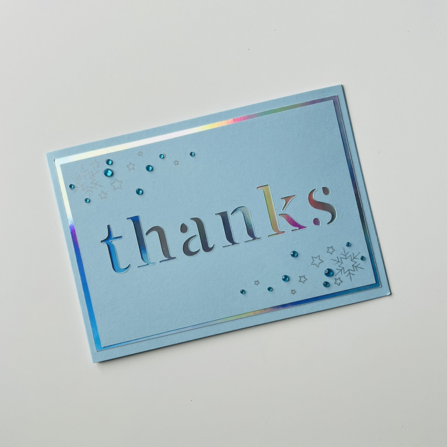 Handmade Baby Blue Thank You Card