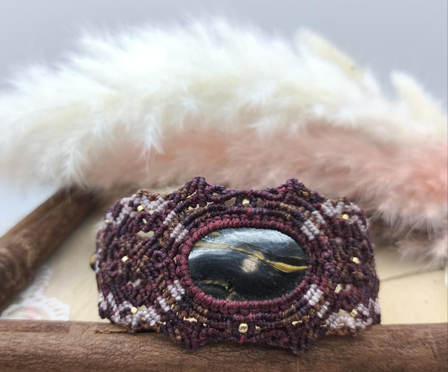 Bracelet large multicolore oeil de fer