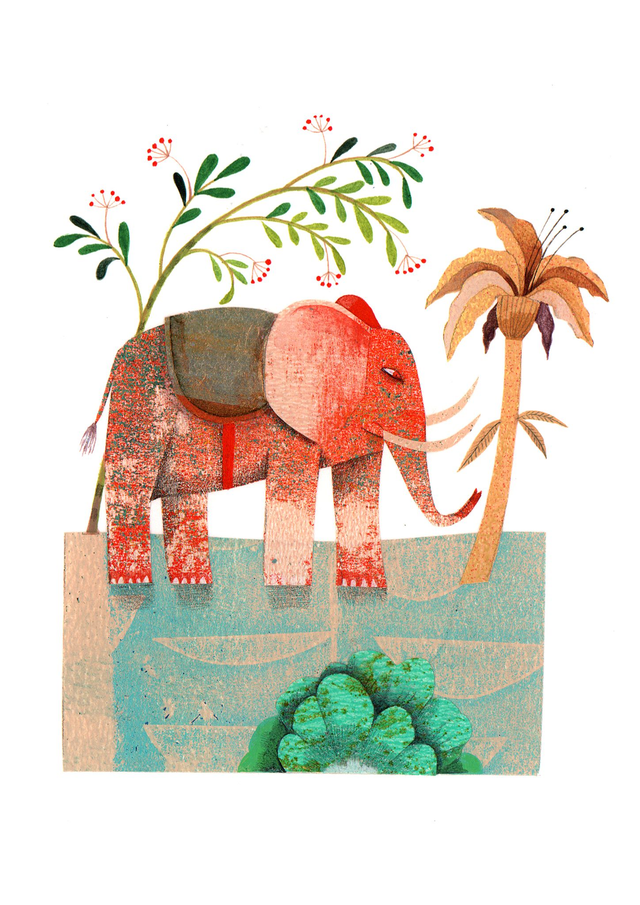 Petit éléphant rouge