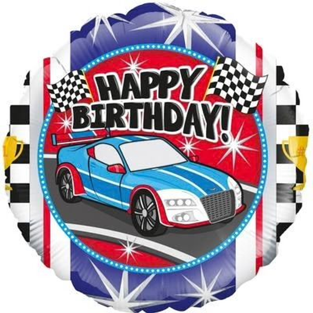 18" SPORTS CAR BIRTHDAY METALLIC FOIL