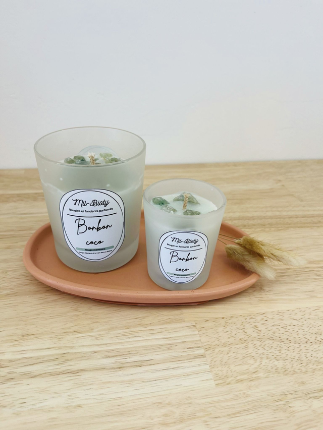 Bougie Aventurine : Bonbon coco