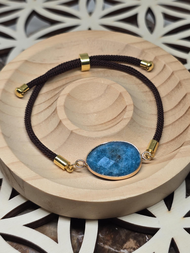 Bracelet cordon réglable Apatite 