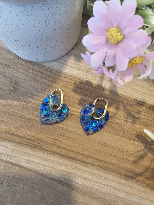 🏵️​FLOWER POP MINI COEUR interchangeable pailettes bleue🏵️