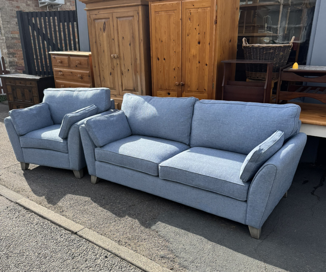 Modern Blue Fabric Sofa