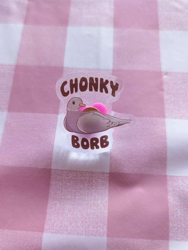 Chonky Borb Pin Badge -  pidgeon pin, pigeon gift, pigeon pin, bird buddy, pin badge, pins, badges, badges and pins, weird gifts, unique gifts