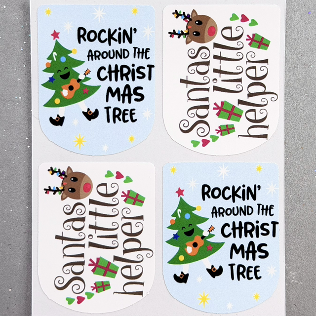 Santas Little Helper Stickers (Set of 4)