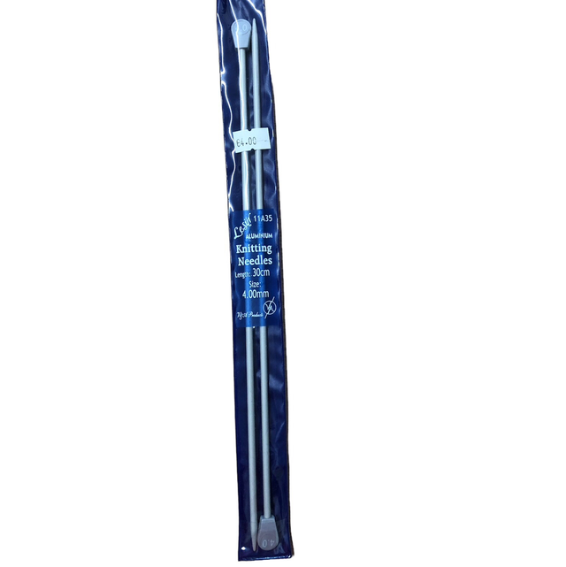 Straight knitting needles metal, 30cm