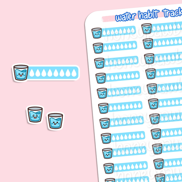 Wasser Trinken Tracker Sticker Sheet - ST2409