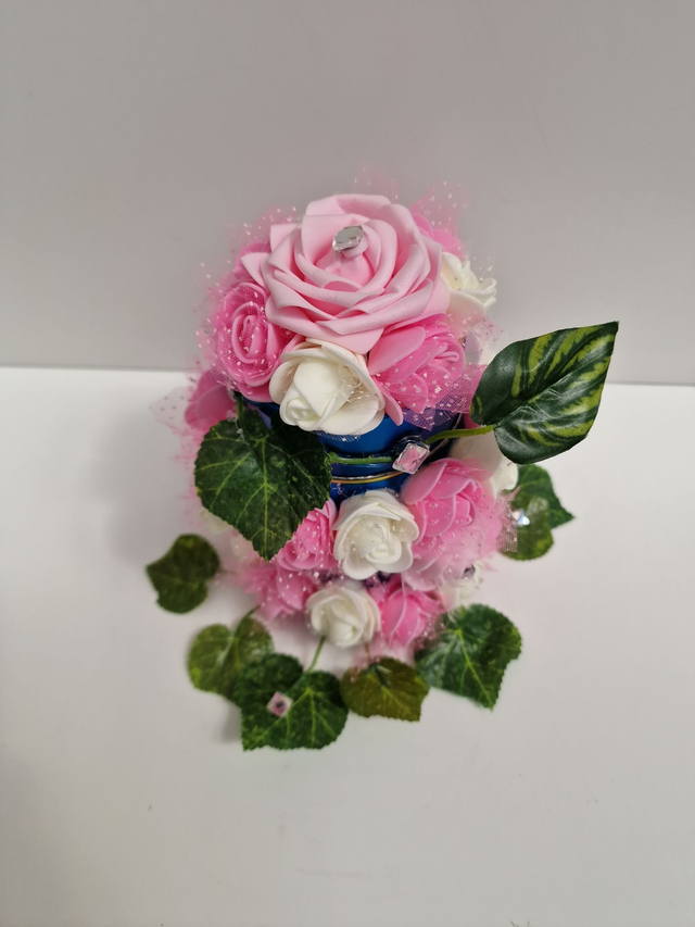 Boite A Bijoux Boite Décorative Avec Fleurs Roses Et Blanches