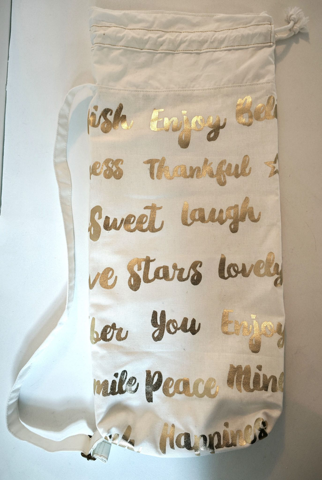 Sac à pain écru texte doré