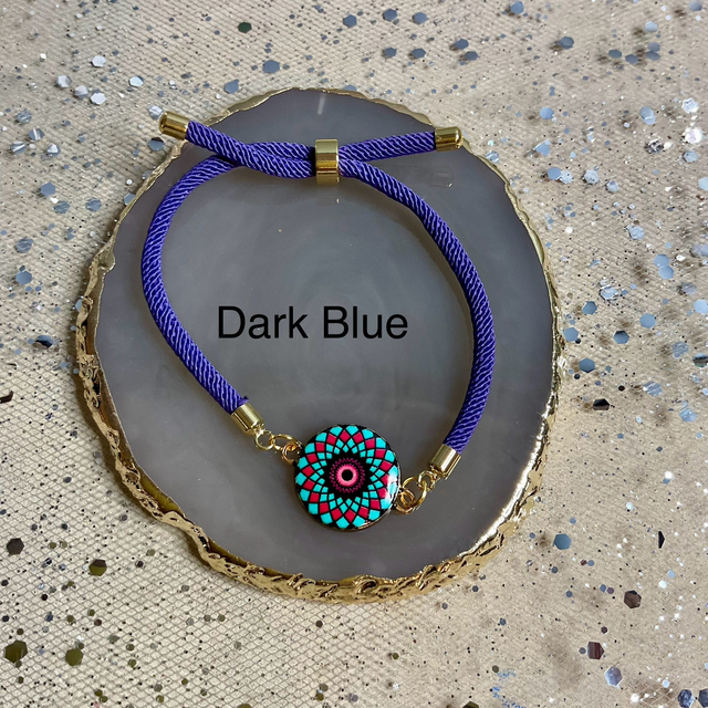 Handmade adjustable cord bracelets.