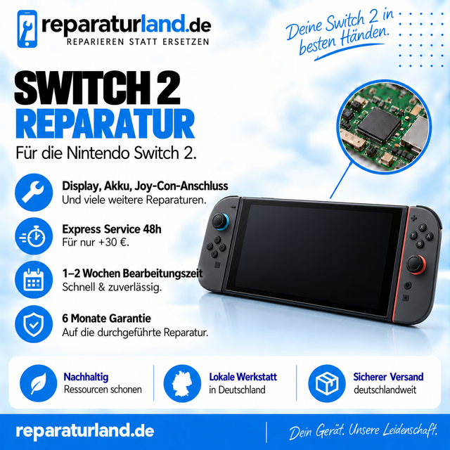 Nintendo Switch 2 – Kopfhörerbuchse-Austausch | Reparaturland