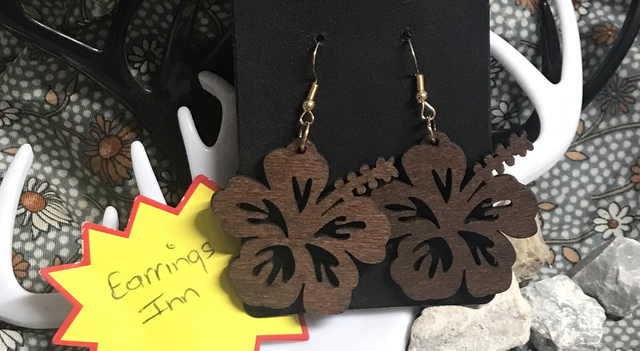 Brown Wood Dangling Earrings-SWDE79