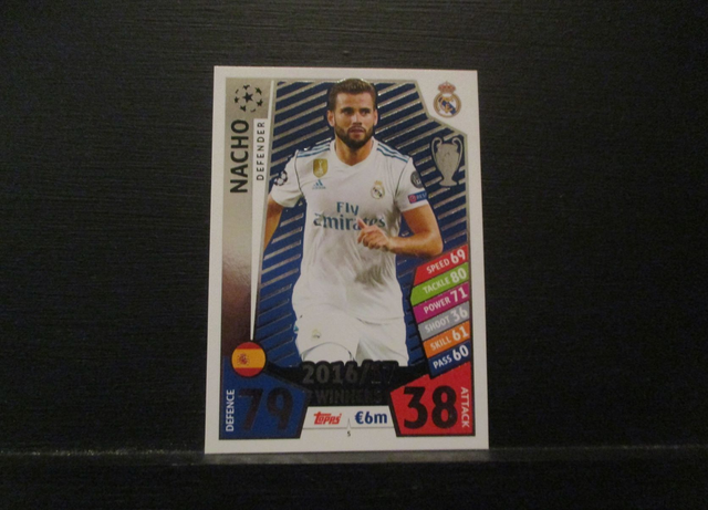 Nacho - UEFA Champions League Match Attax 2017/18 Original Trading Card #5