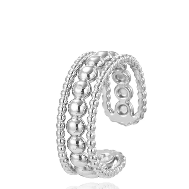 Bague double range argent 