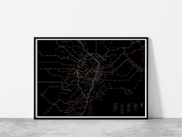 Tokyo rail map poster