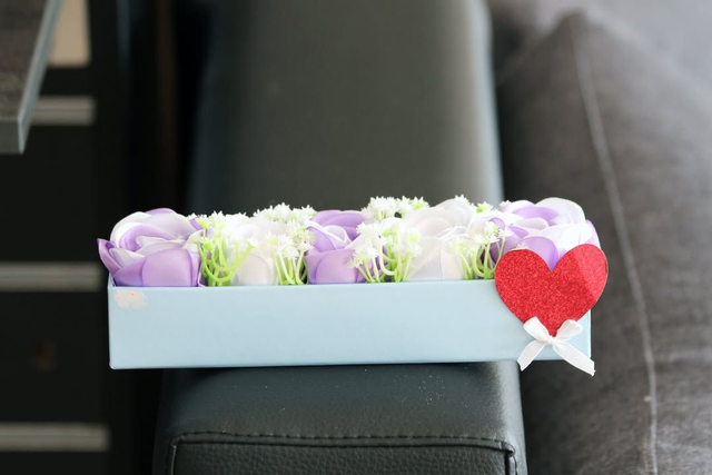 Boite rectangle fleurs de soie