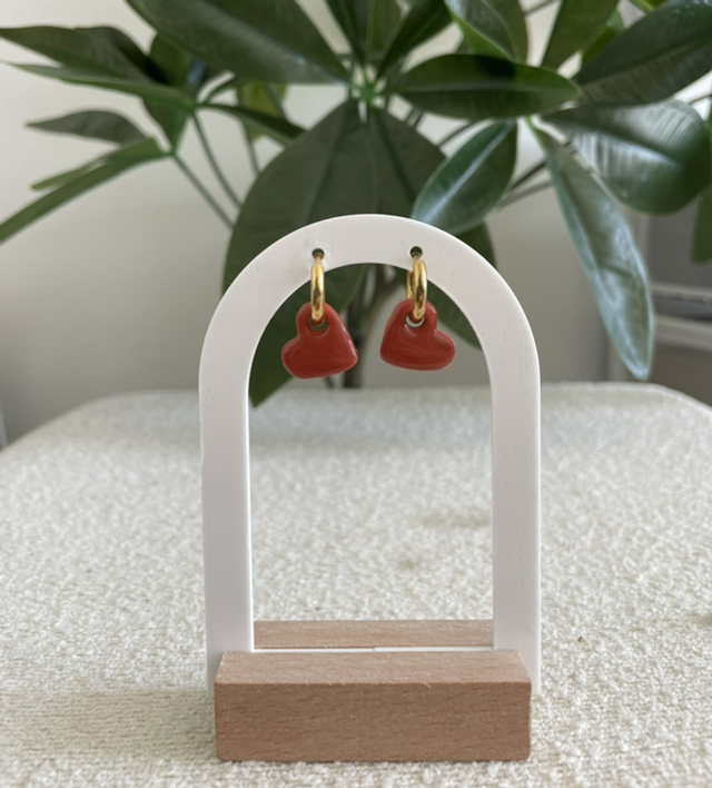 Pampilles cœur terracota