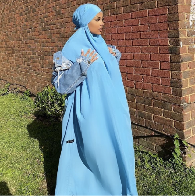 Sky Blue Plush Jilbaab