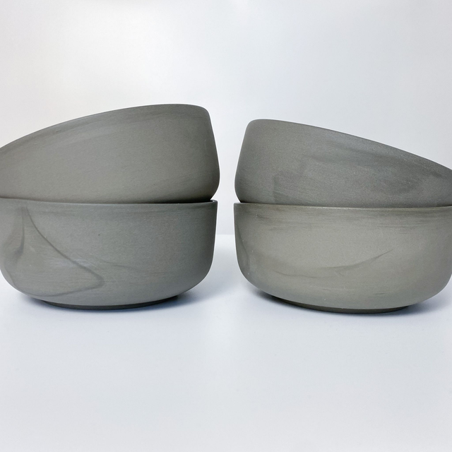 Große Schale Dunkelgrau