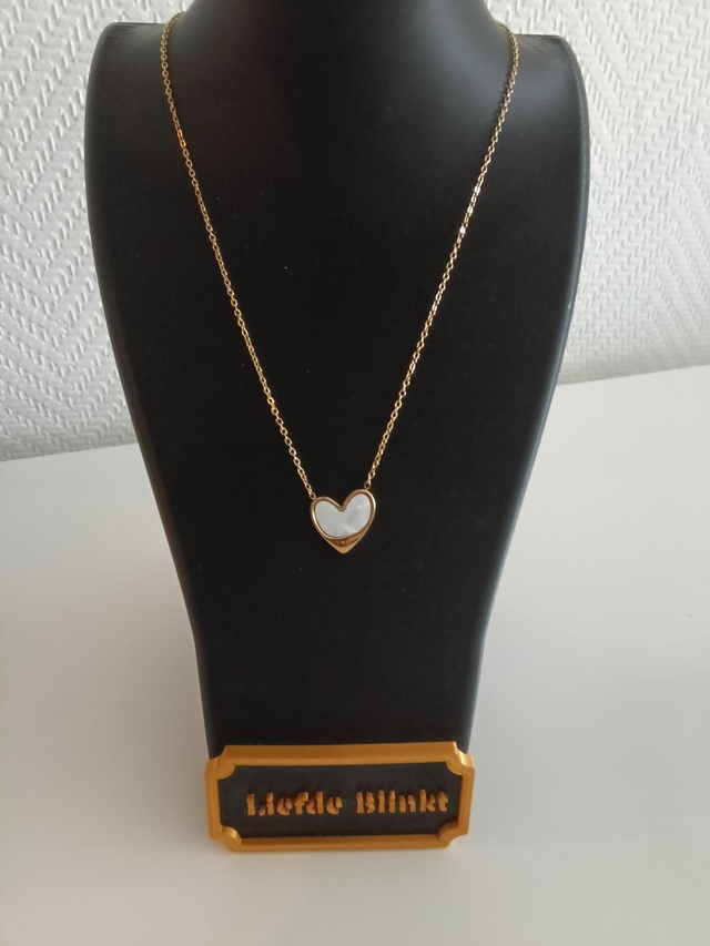 Wit hartje goud kleurig