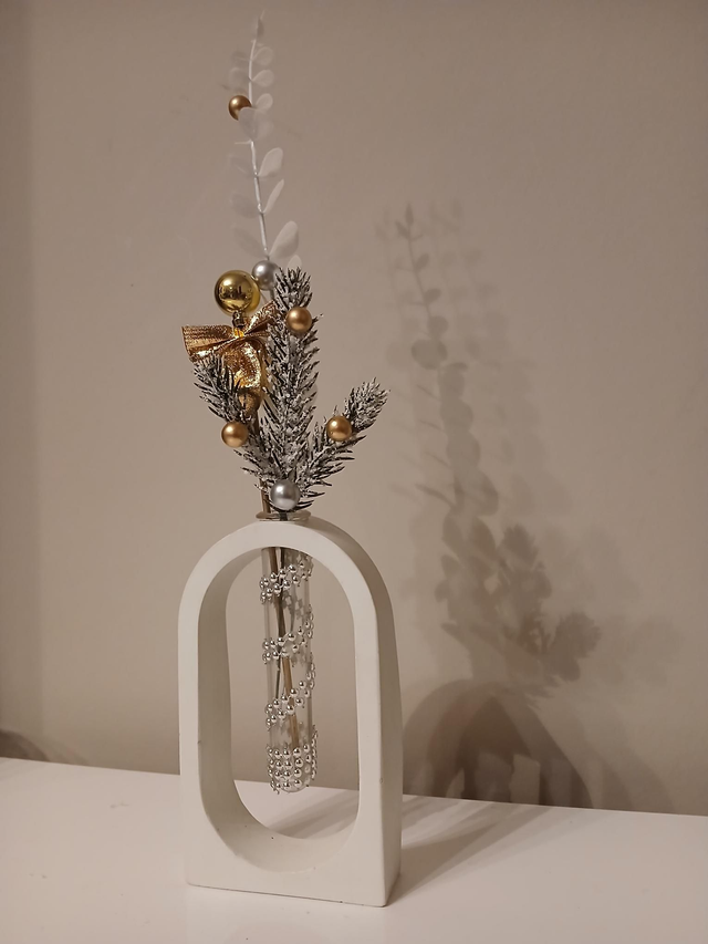 Soliflore boules dorées et argentées 