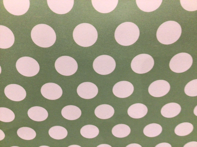 Gift Wrap Rewrapped Funky White Spots on Green