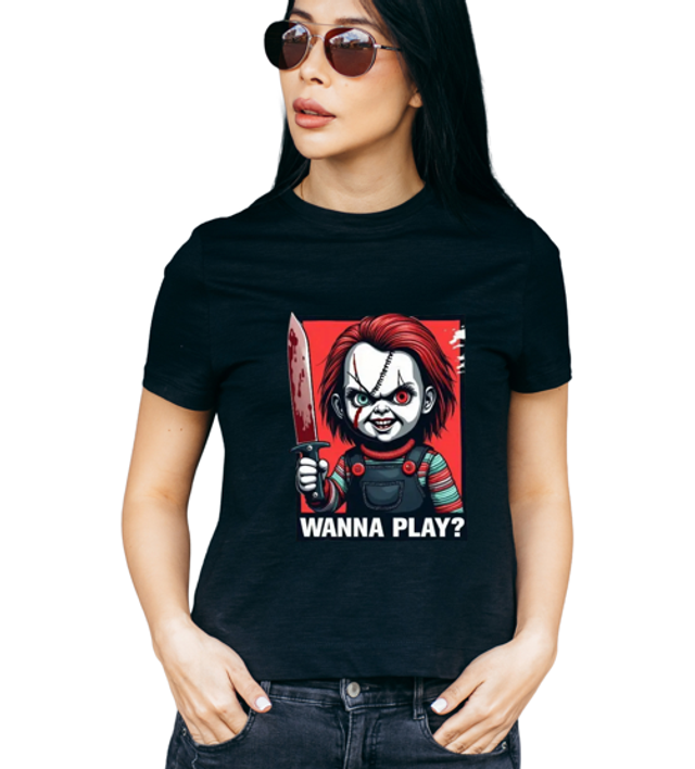 Do you wanna play Halloween printed T-shirt (HA2)