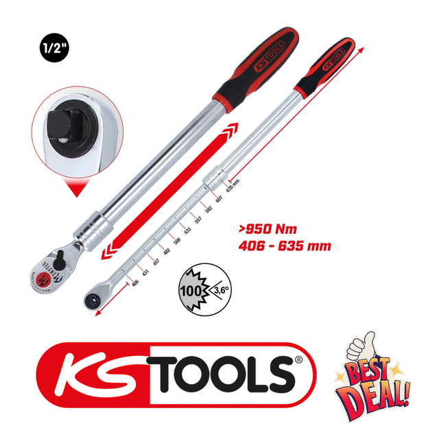 1/2" Monster Teleskop-Umschaltknarre, 100 Zahn